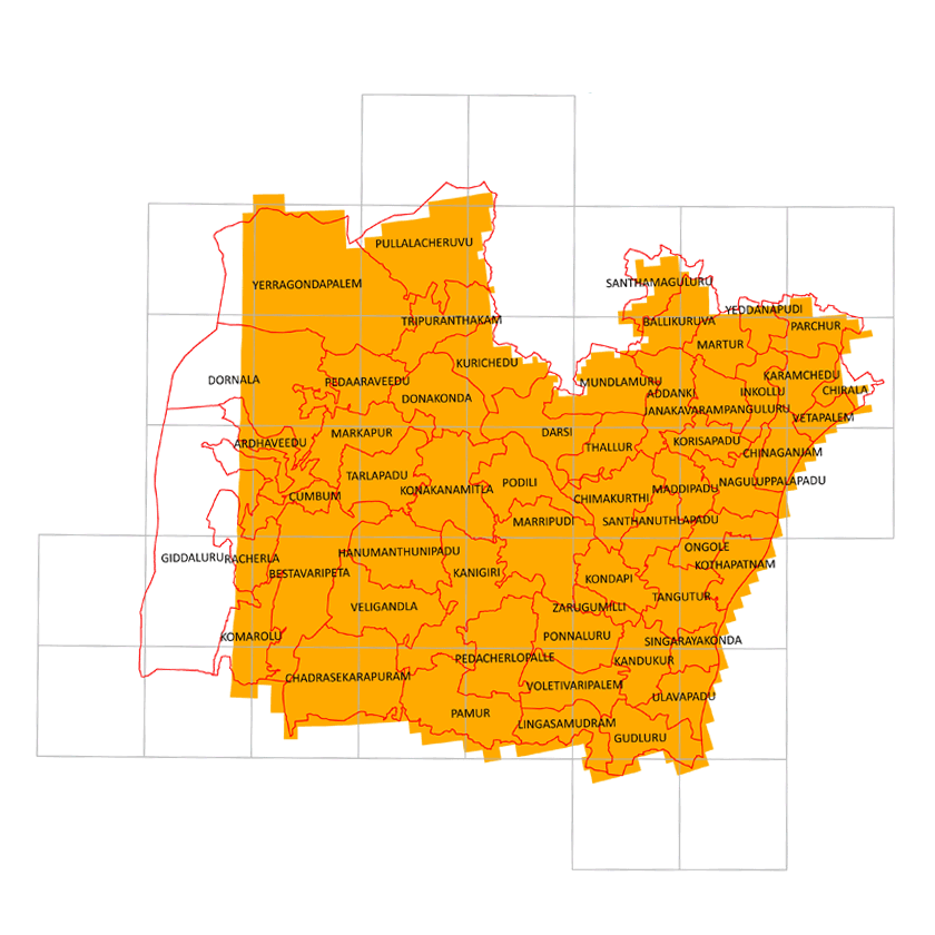Storm surge inundation map for cyclone with wind speed 